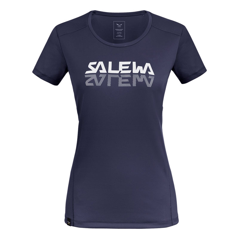 triko SALEWA SPORTY GRAPHIC DRY W S/S Tee Navy Blazer