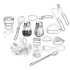 Príbory, nože, soľničky a koreničky