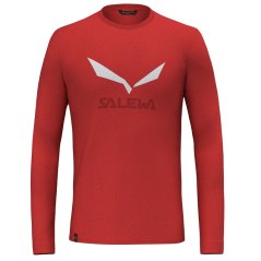 triko SALEWA SOLIDLOGO DRY M L/S Tee Red Flame