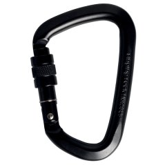 oceľová karabína SINGING ROCK D STEEL SCREW Lock Black