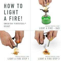 kresadlo LIGHT MY FIRE Swedish Firesteel SCOUT 2in1 RockyRed