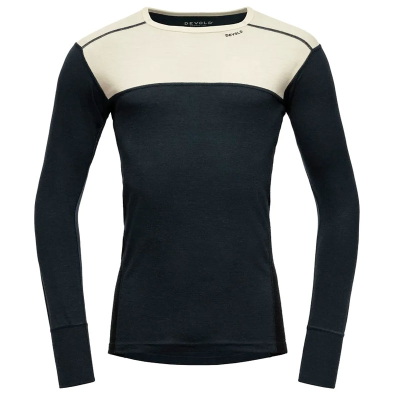 tričko DEVOLD LAUPAREN Merino 190 Shirt Man Raw White/Ink/Black