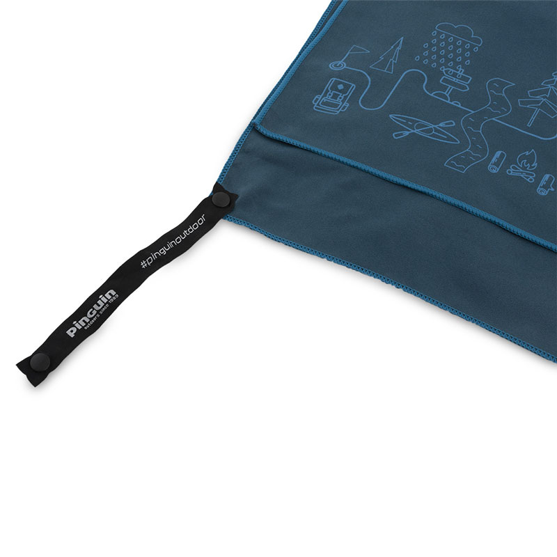 ručník PINGUIN Micro Towel Map Blue L (60x120cm)