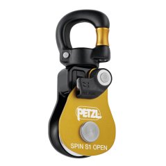 kladka s otočným závěsem PETZL SPIN S1 OPEN Yellow/Black