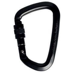 ocelová karabina SINGING ROCK D STEEL SCREW Lock Black