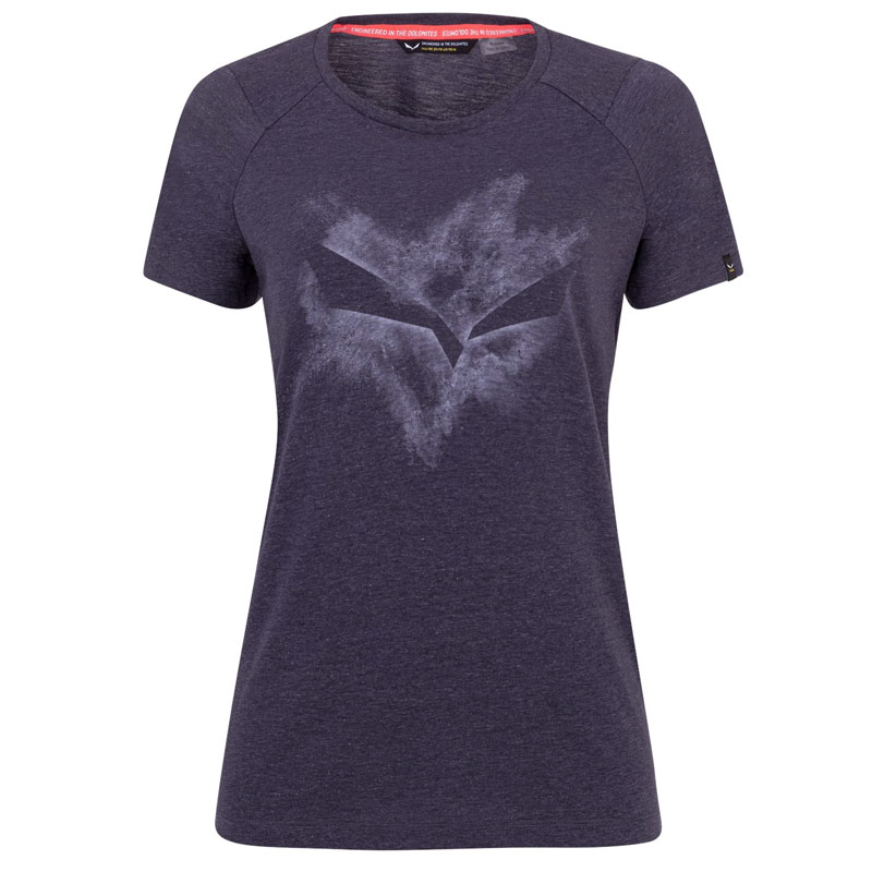 triko SALEWA PURE CHALK DRY W T-Shirt Navy Blazer Melange