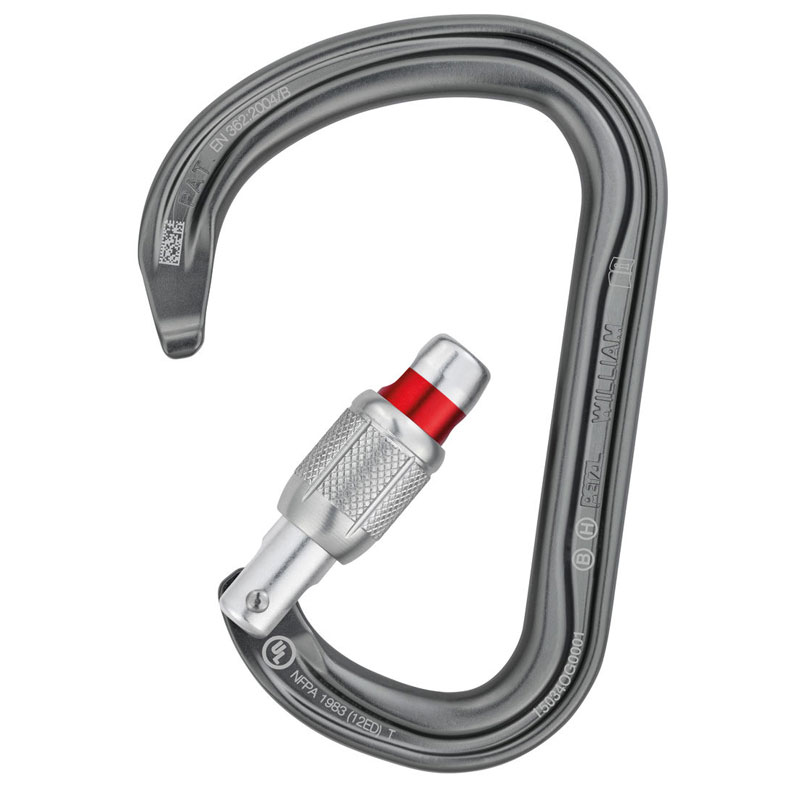 karabína PETZL WILLIAM SCREW-LOCK Gray