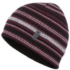 čepice BLACK DIAMOND Cardiff Beanie Bordeaux-Grey Stripe