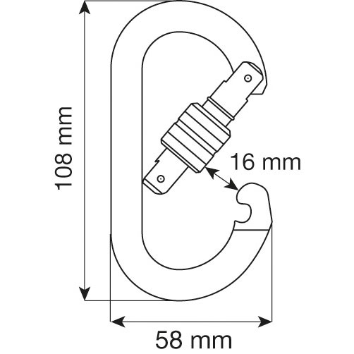 ocelová karabina CAMP STEEL OVAL STANDARD LOCK