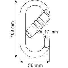 oceľová karabína CAMP STEEL OVAL PRO 2LOCK