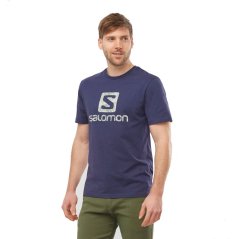 tričko SALOMON OUTLIFE Logo SS Tee M Astral Aura/Mid Grey