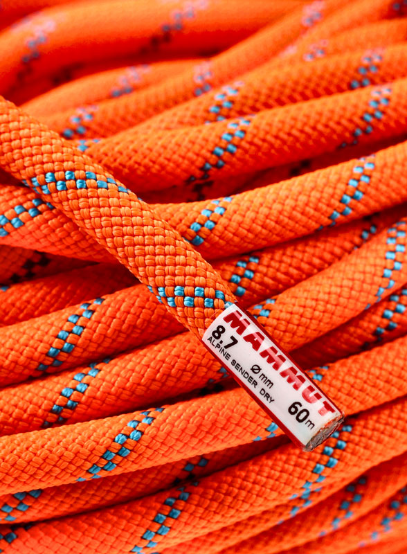 lano MAMMUT 8.7 ALPINE SENDER DRY 60m Vibrant Orange-Ocean