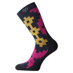 ponožky LASTING WHP 504 Pink/Yellow L (42-45)