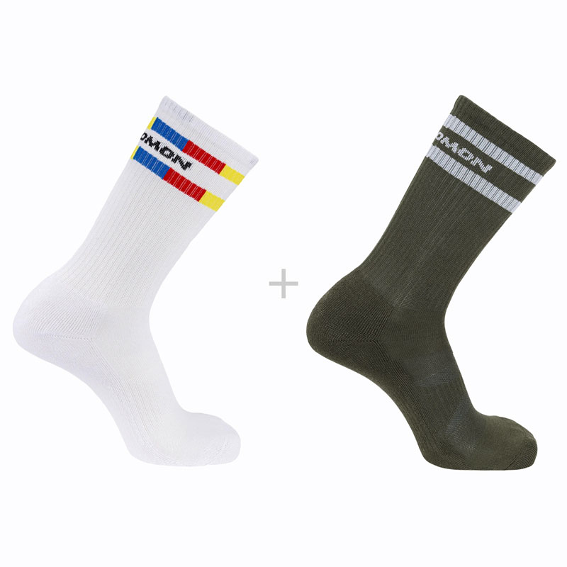 ponožky SALOMON 365 Crew 2-Pack 42-44 White/Martini Olive